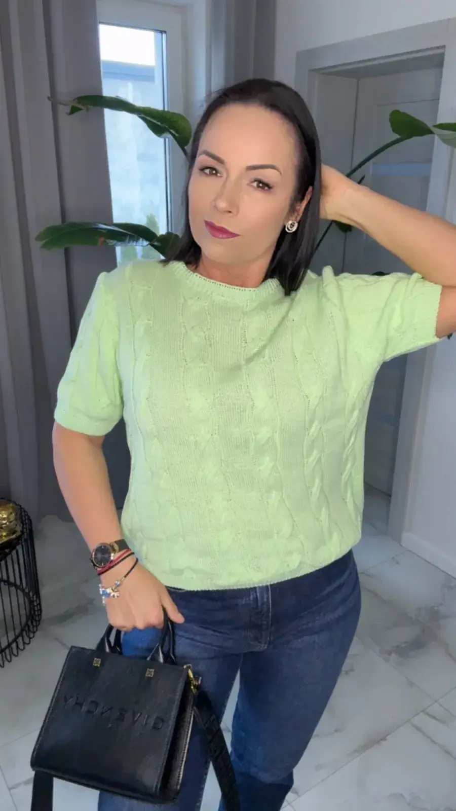 Sweterek zielony z krótkim rękawkiem – miniatura 4 z 10
