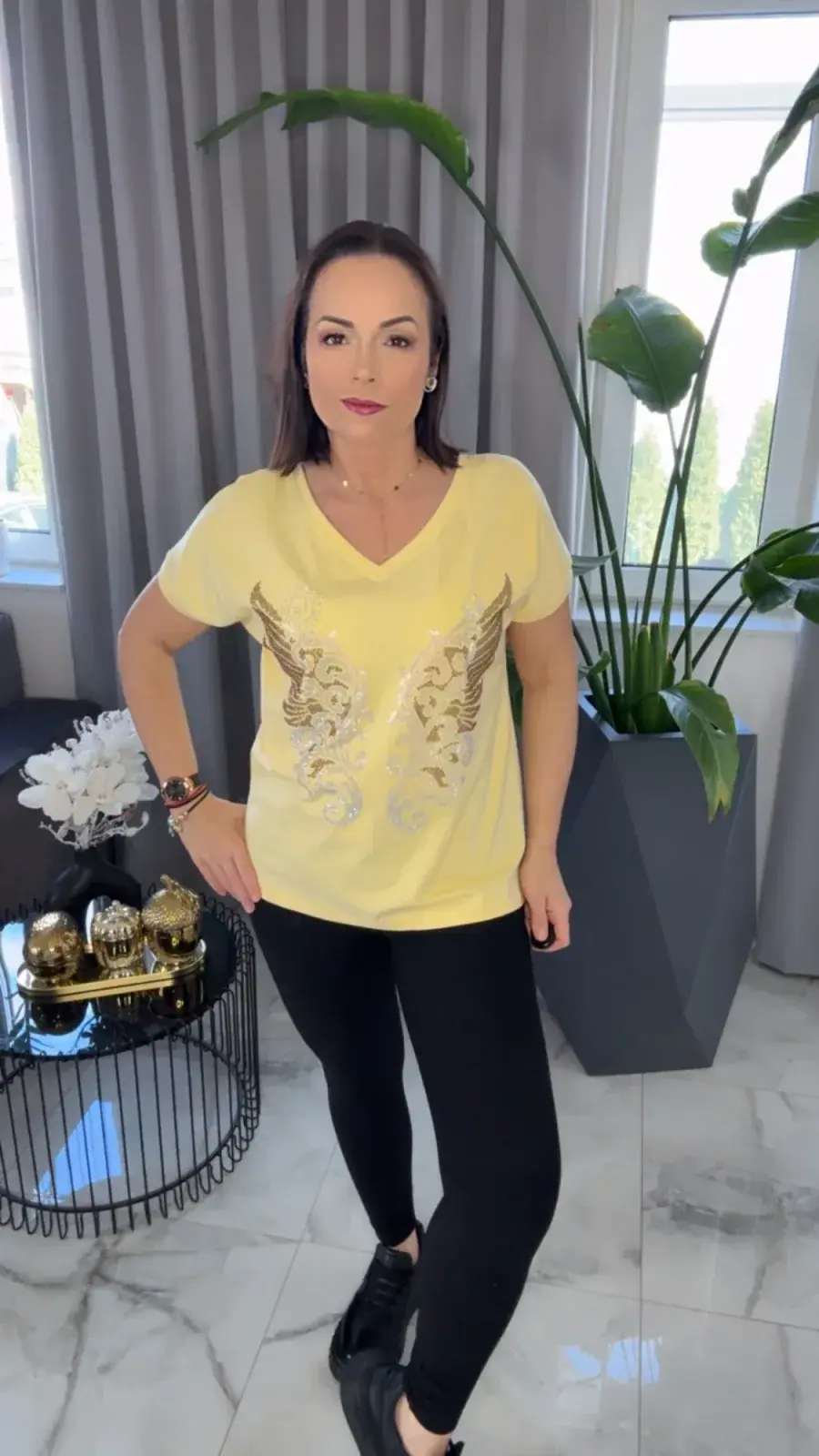 Bluzka Lola Bianka tshirt żółty – miniatura 3 z 8