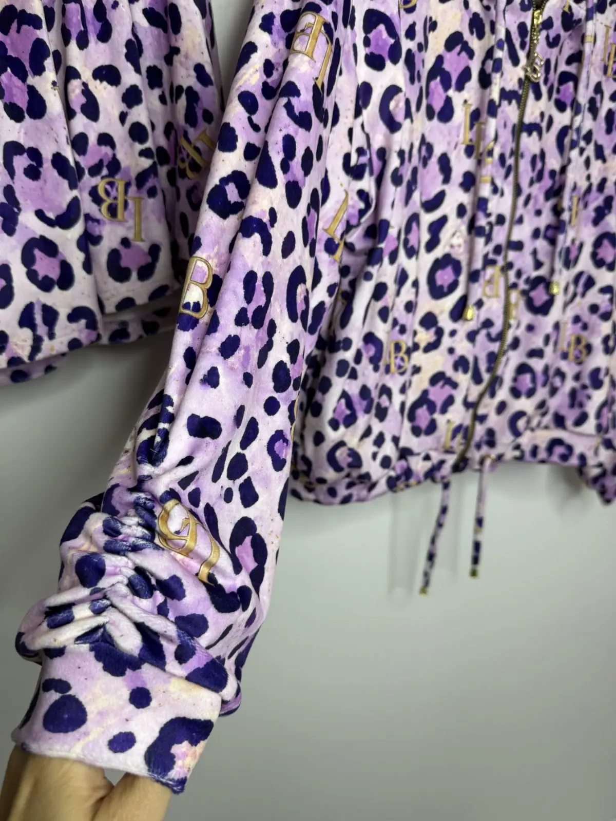 Dres Lola Bianka welurowy panterka fiolet – miniatura 11 z 14