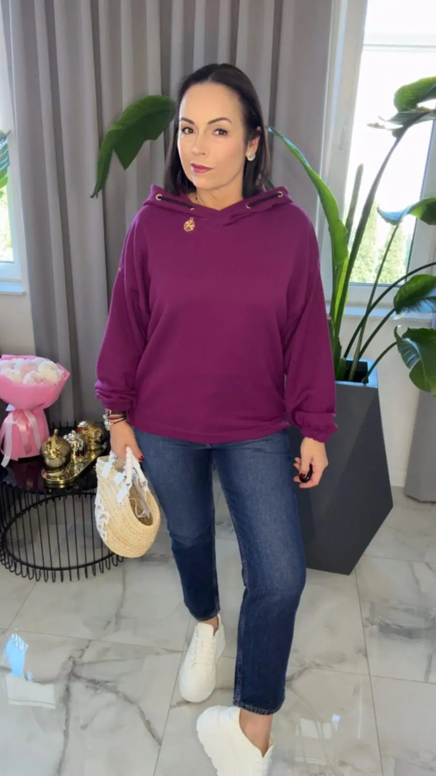 Bluza Pink Mania fioletowa z kapturem – miniatura 5 z 14