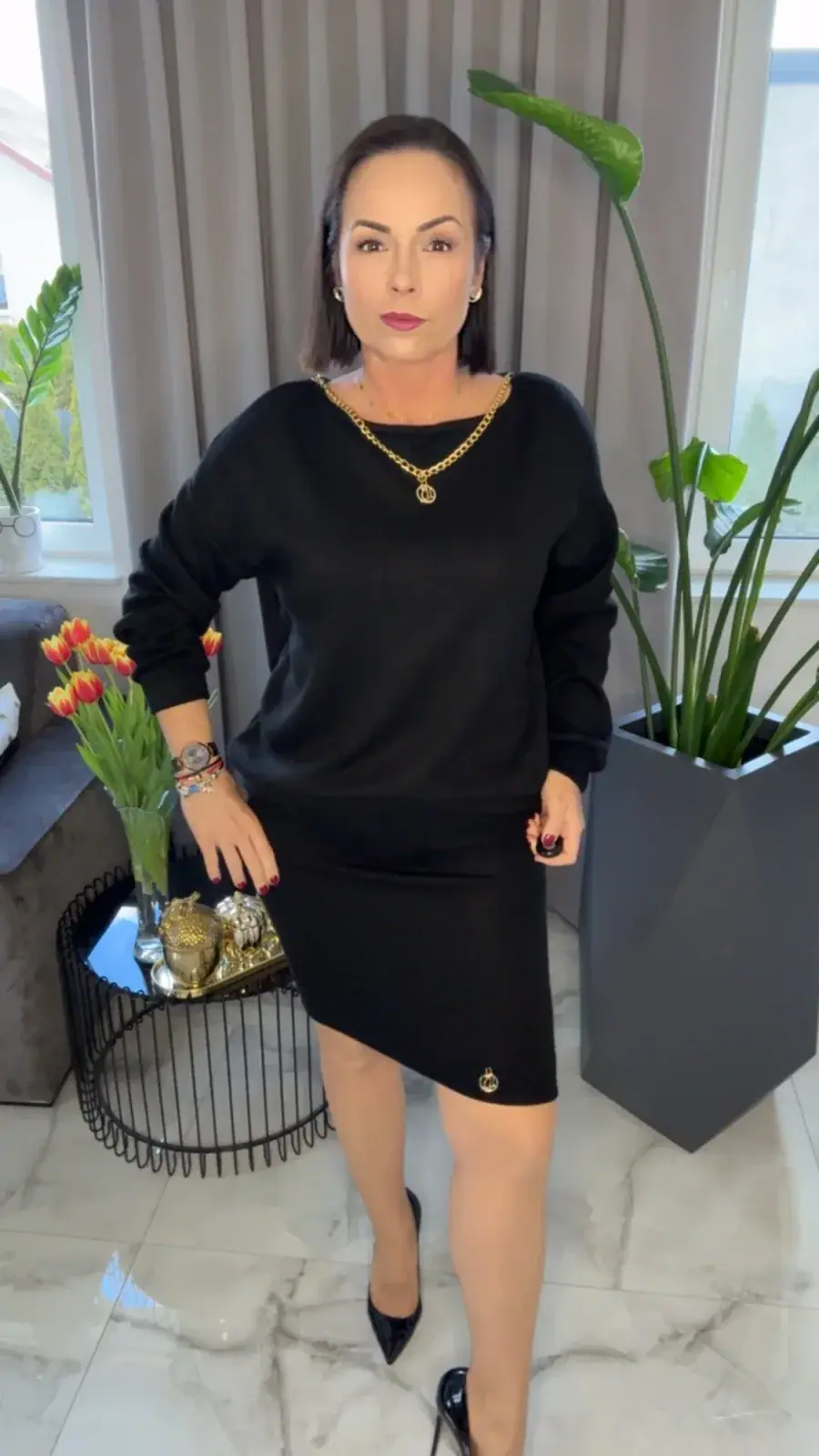 Komplet Lola Bianka czarny dzianinowy – miniatura 5 z 7