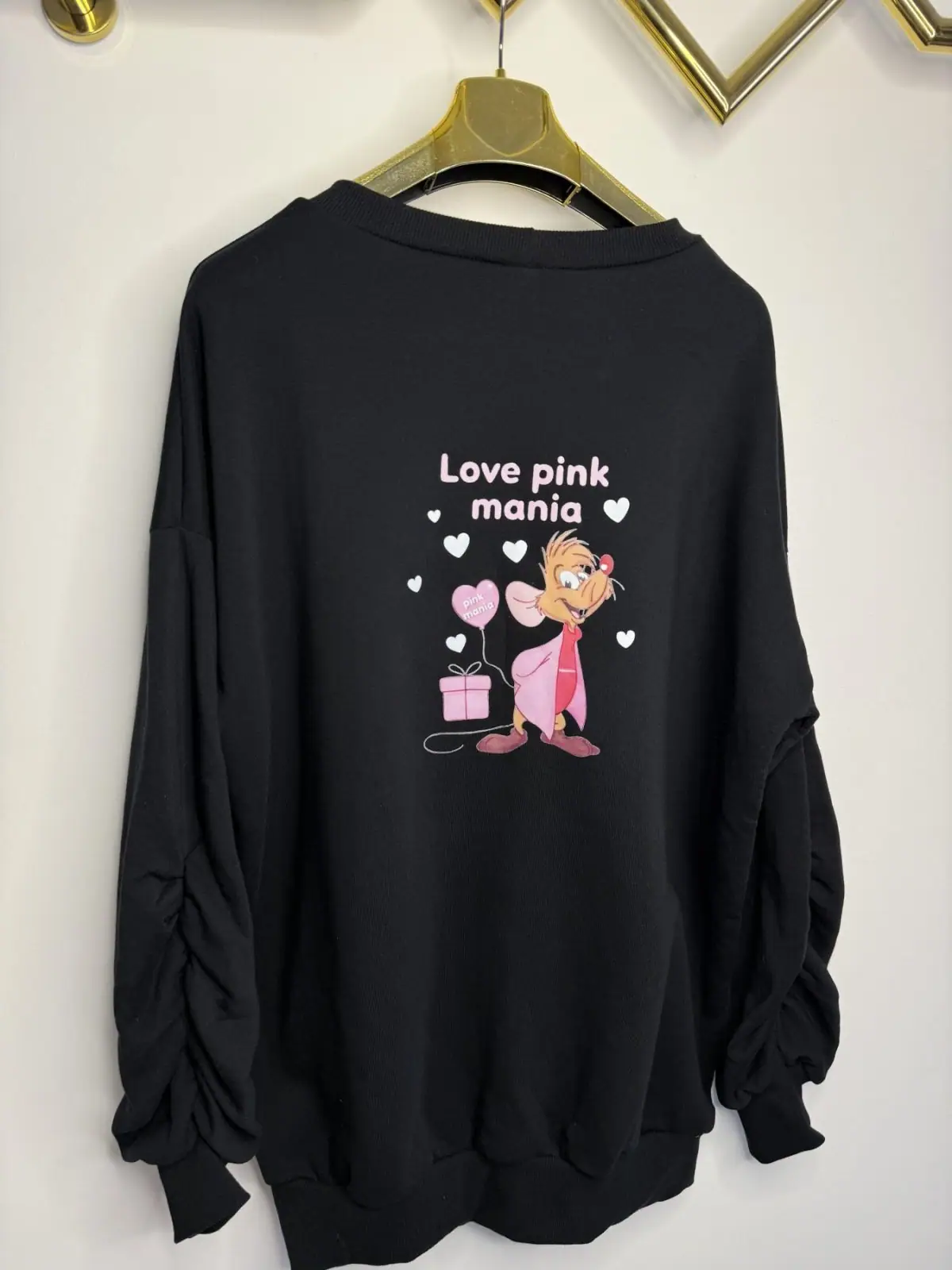 Bluza Pink Mania czarna ciepła długa – miniatura 9 z 10