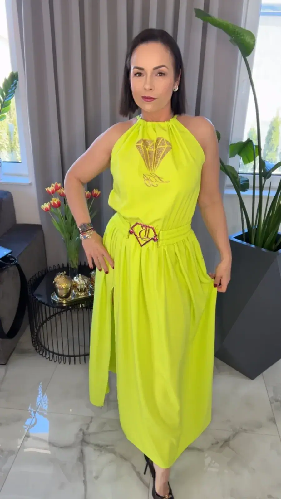 Sukienka Lola Bianka hiszpanka limonka – miniatura 7 z 14