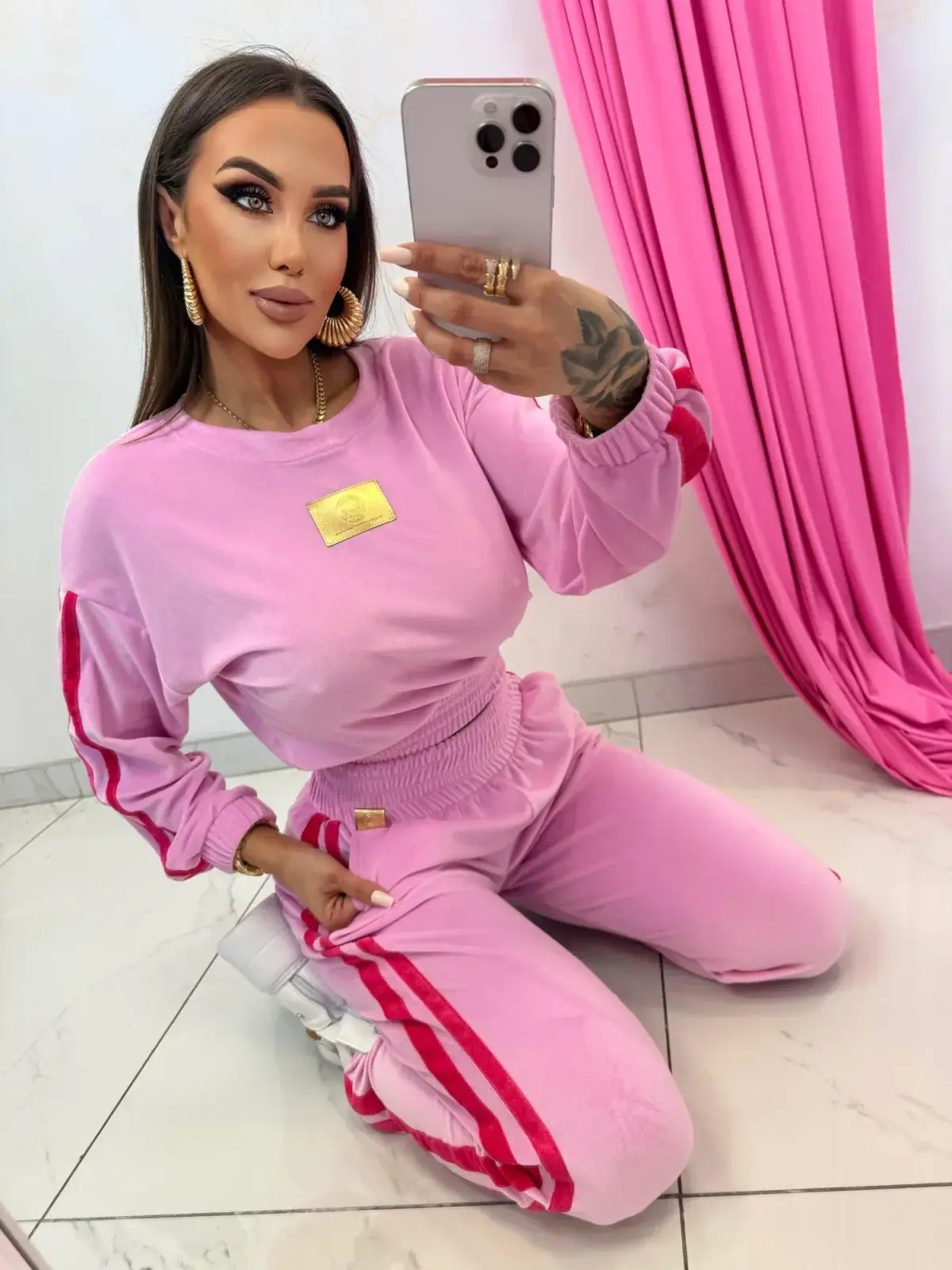 Dres Pink Mania welurowy różowy – miniatura 11 z 11