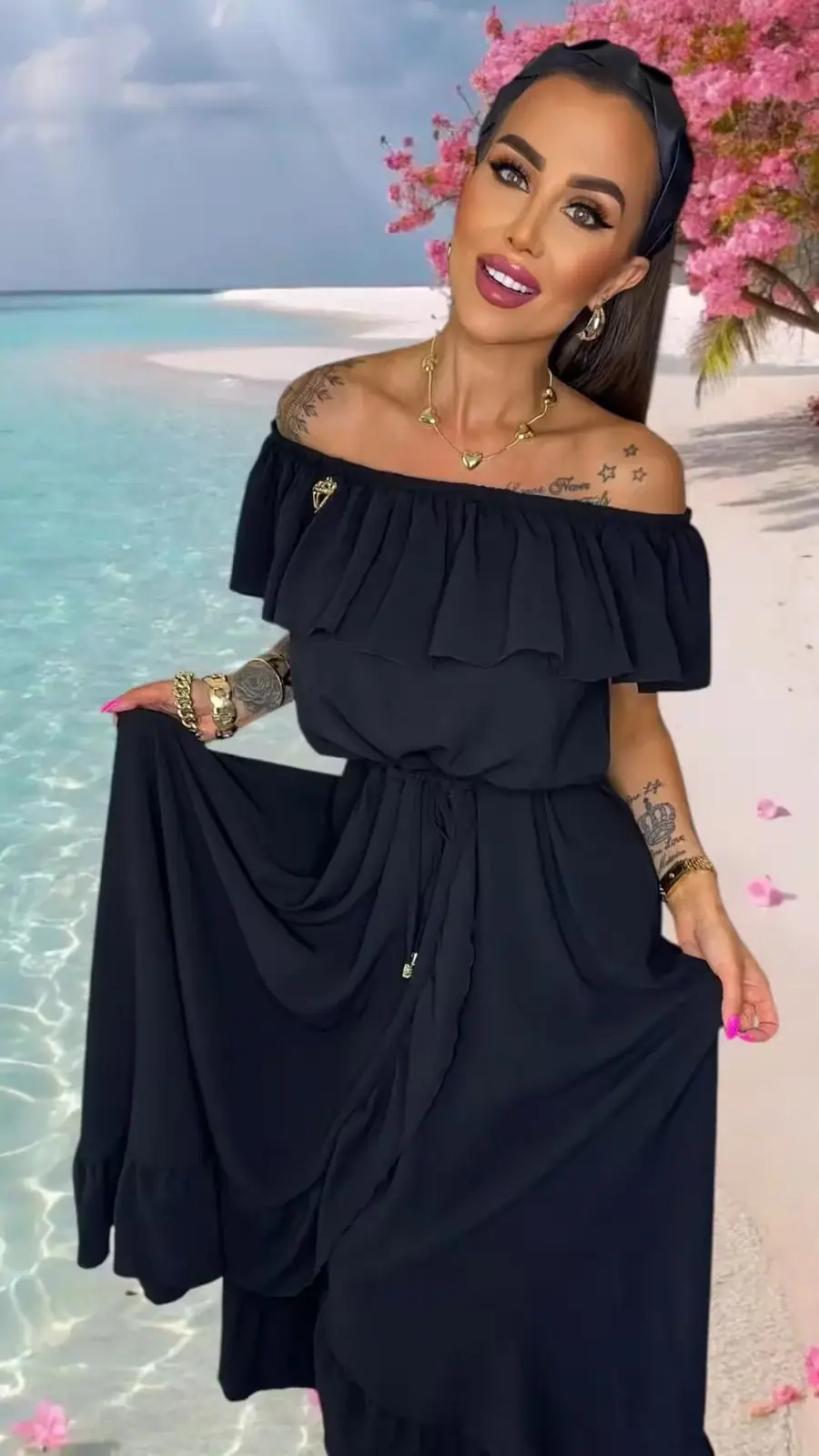 Sukienka Lola Bianka czarna hiszpanka maxi – miniatura 17 z 17