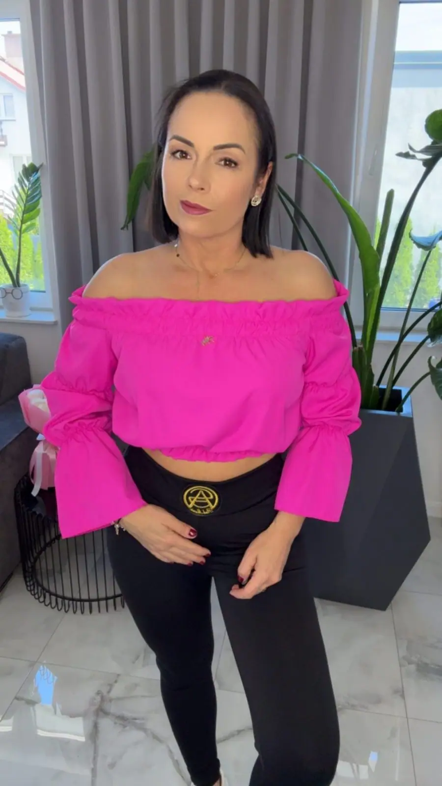 Bluzka hiszpanka Pink Mania Lola Bianka różowa – miniatura 4 z 12