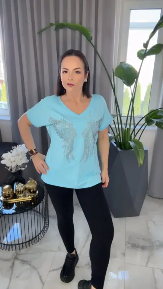 Bluzka Lola Bianka tshirt niebieski, zdjęcie 2 z 2 – odzież damska Victoria Fashion