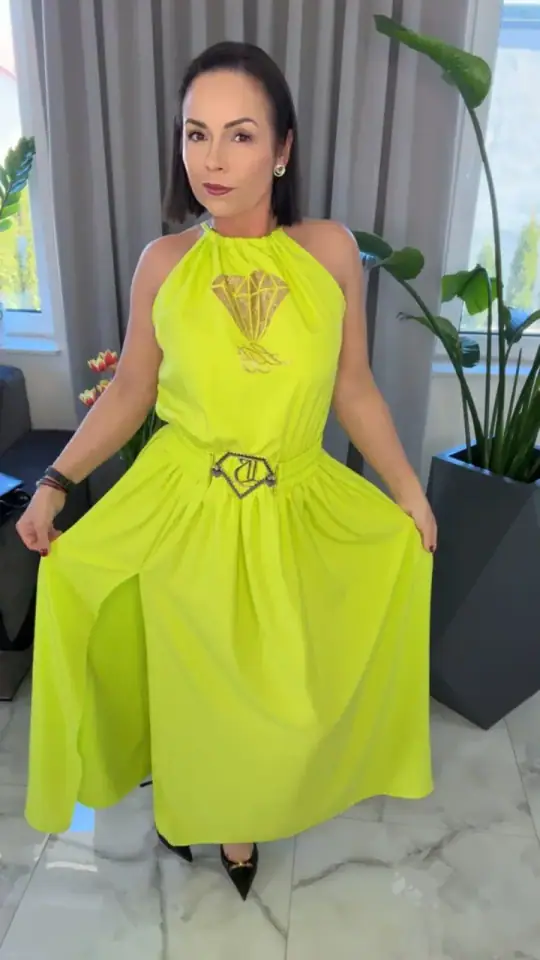 Sukienka Lola Bianka hiszpanka limonka, zdjęcie 1 z 2 – odzież damska Victoria Fashion