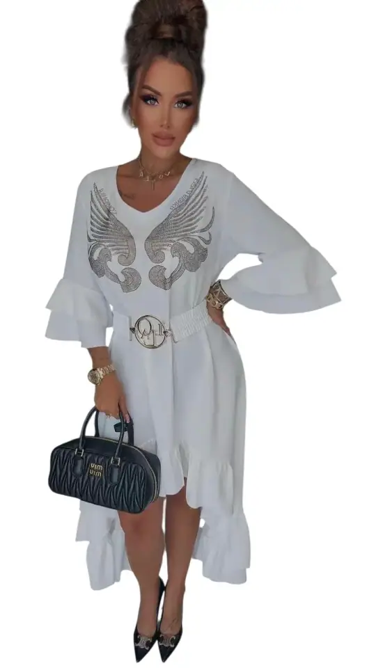Sukienka Lola Bianka biała hiszpanka, zdjęcie 1 z 2 – odzież damska Victoria Fashion