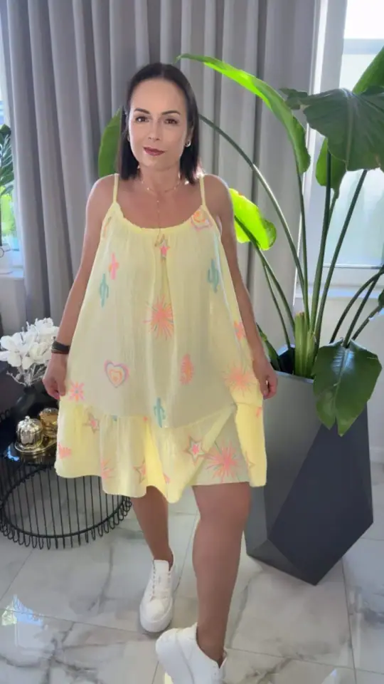 Sukienka letnia hiszpanka żółta, zdjęcie 2 z 2 – odzież damska Victoria Fashion