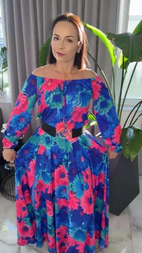 Sukienka Lola Bianka hiszpanka maxi kwiaty, zdjęcie 1 z 2 – odzież damska Victoria Fashion