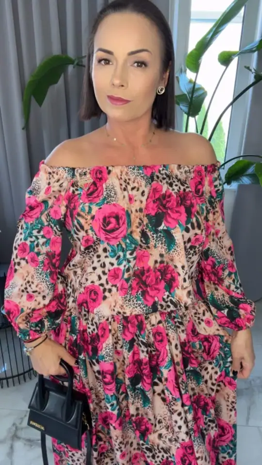 Sukienka Lola Bianka hiszpanka letnia długa panterka, zdjęcie 2 z 2 – odzież damska Victoria Fashion