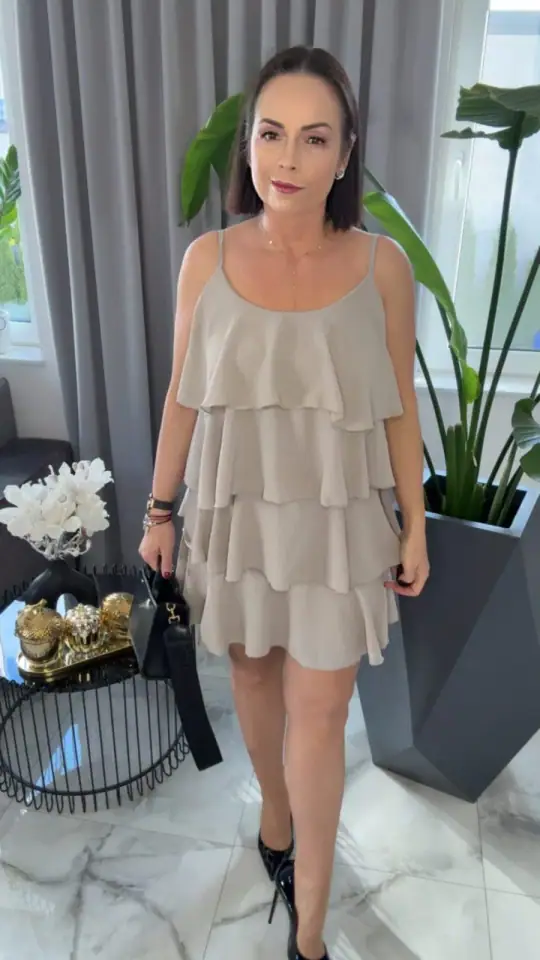 Sukienka letnia na ramiączkach hiszpanka fango, zdjęcie 1 z 2 – odzież damska Victoria Fashion