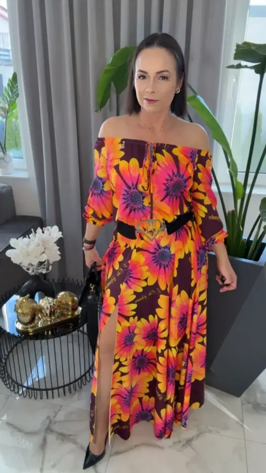 Sukienka Lola Bianka hiszpanka maxi kwiaty, zdjęcie 1 z 2 – odzież damska Victoria Fashion