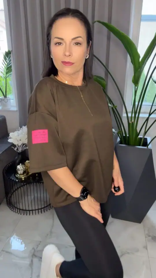 Bluzka brąz krótki rękaw MEGA OKAZJA, zdjęcie 1 z 2 – odzież damska Victoria Fashion