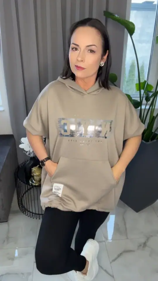 Bluza z kapturem tunika fango, zdjęcie 1 z 2 – odzież damska Victoria Fashion