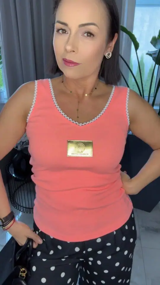 Top pomarańczowy z koronką Pink Mania, zdjęcie 2 z 2 – odzież damska Victoria Fashion