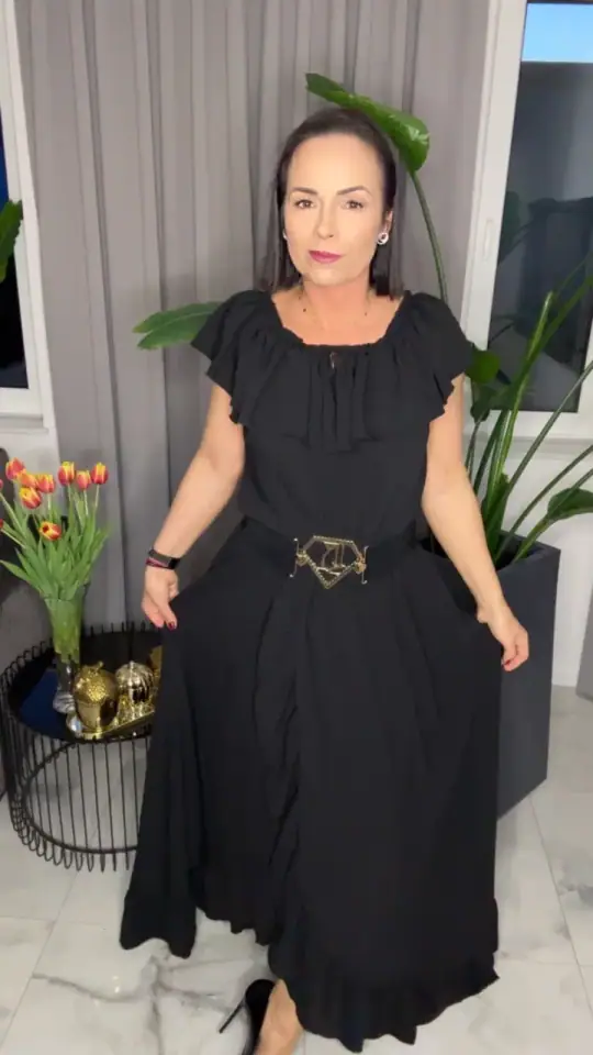 Sukienka Lola Bianka czarna hiszpanka maxi, zdjęcie 1 z 2 – odzież damska Victoria Fashion