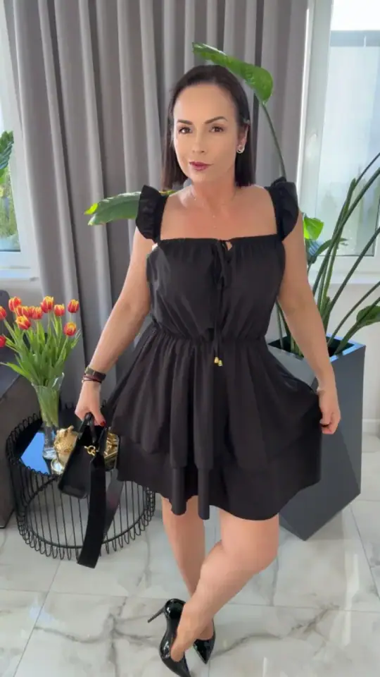 Sukienka Lola Bianka czarna letnia hiszpanka, zdjęcie 2 z 2 – odzież damska Victoria Fashion