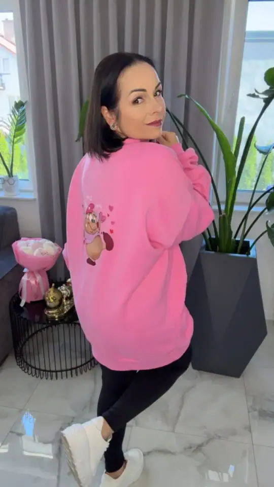 Bluza Pink Mania różowa cieplutka długa, zdjęcie 1 z 2 – odzież damska Victoria Fashion