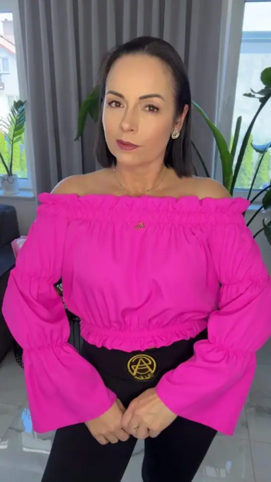 Bluzka hiszpanka Pink Mania Lola Bianka różowa, zdjęcie 1 z 2 – odzież damska Victoria Fashion