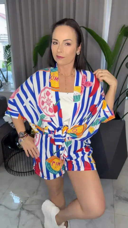 Komplet letni kraby koszula ze spodenkami, zdjęcie 1 z 2 – odzież damska Victoria Fashion