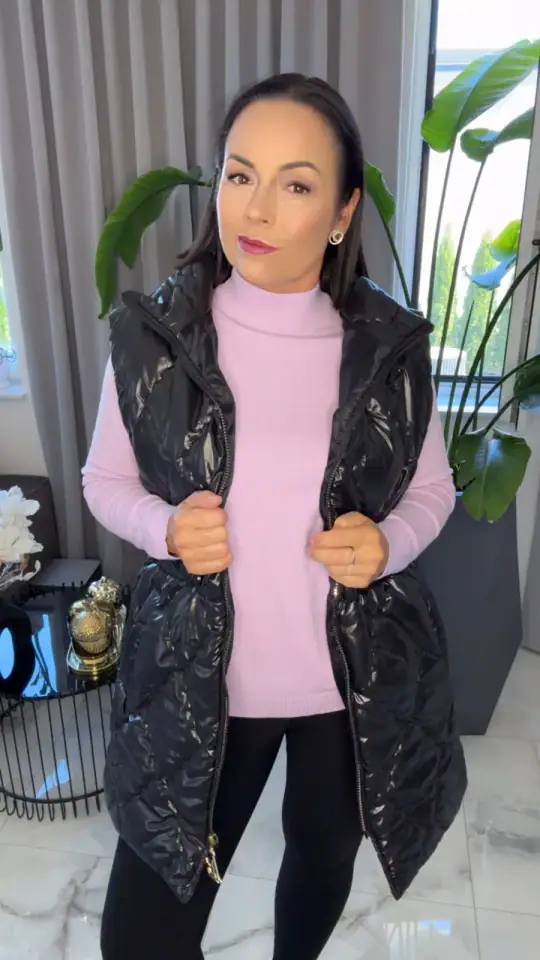 Bezrękawnik Lola Bianka czarny pikowany, zdjęcie 1 z 2 – odzież damska Victoria Fashion