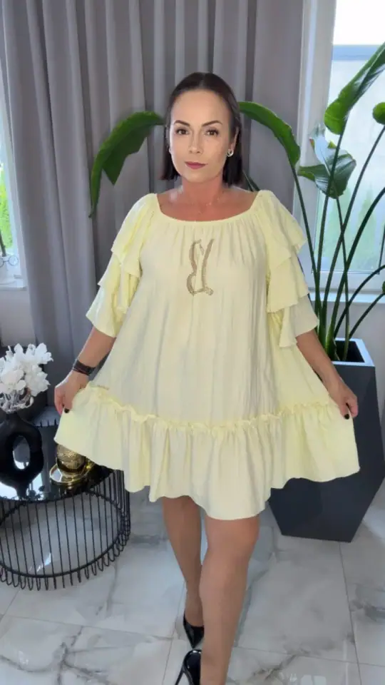 Sukienka Lola Bianka hiszpanka żółta, zdjęcie 2 z 2 – odzież damska Victoria Fashion