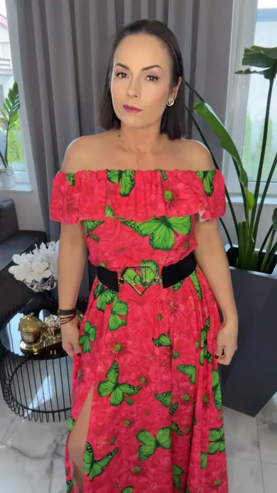 Sukienka Lola Bianka hiszpanka maxi motyle, zdjęcie 1 z 2 – odzież damska Victoria Fashion