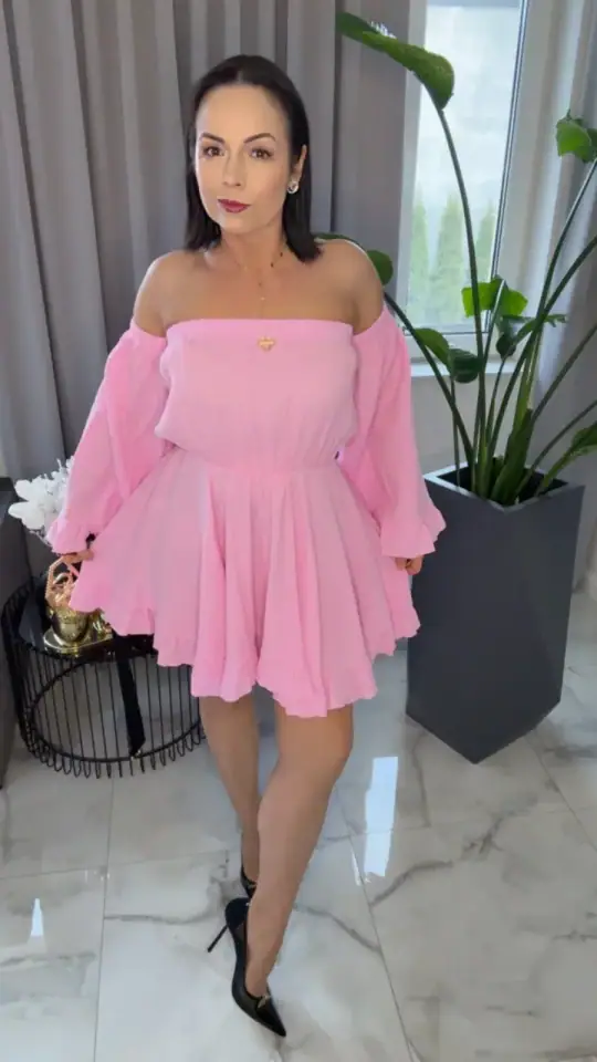 Sukienka różowa hiszpanka Lola Bianka, zdjęcie 1 z 2 – odzież damska Victoria Fashion