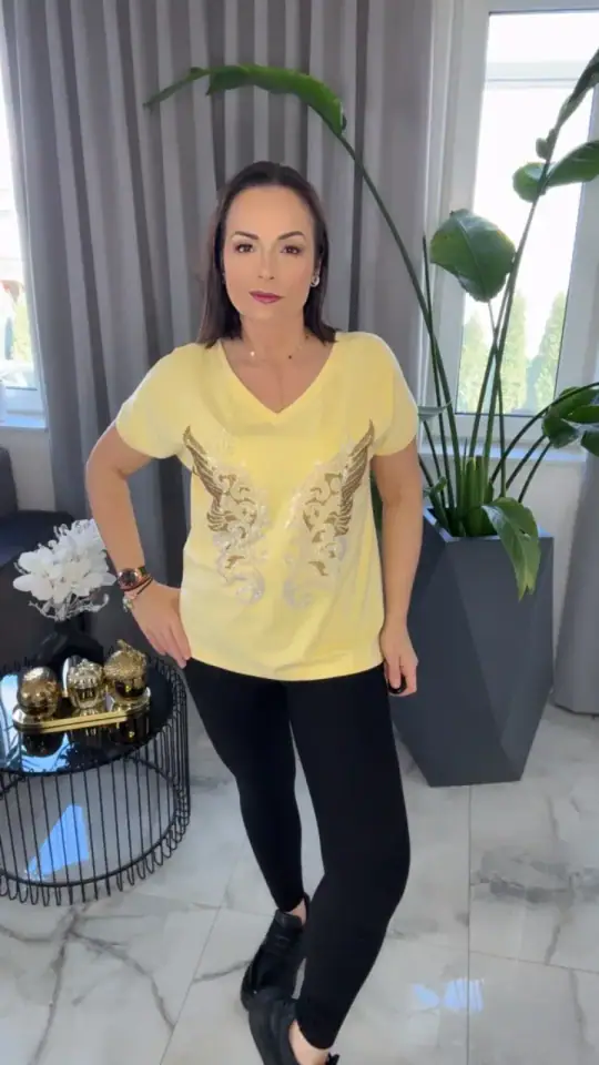 Bluzka Lola Bianka tshirt żółty, zdjęcie 2 z 2 – odzież damska Victoria Fashion