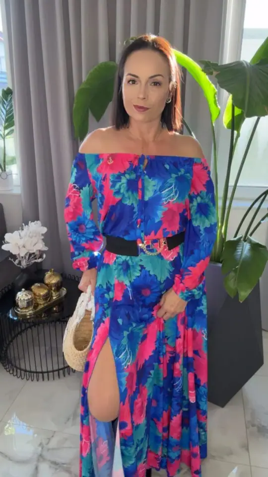 Sukienka Lola Bianka hiszpanka maxi kwiaty, zdjęcie 2 z 2 – odzież damska Victoria Fashion