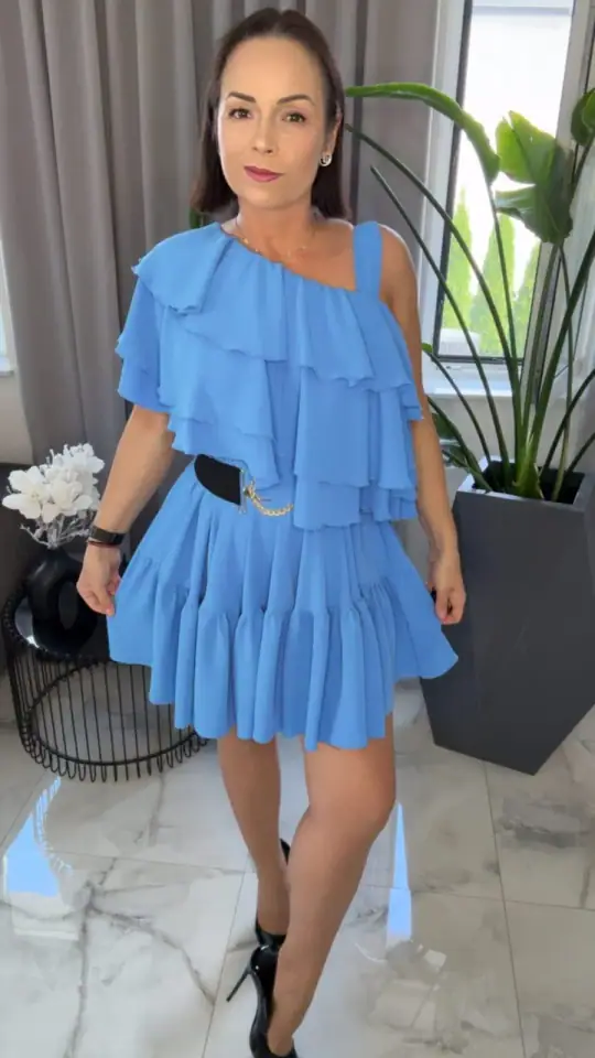 Sukienka Lola Bianka hiszpanka błękitna, zdjęcie 1 z 2 – odzież damska Victoria Fashion