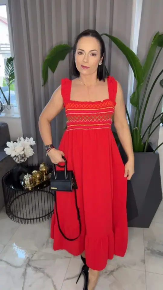 Sukienka czerwona hiszpanka długa letnia sukienka, zdjęcie 1 z 2 – odzież damska Victoria Fashion