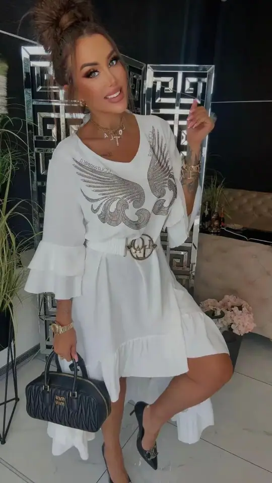 Sukienka Lola Bianka biała hiszpanka, zdjęcie 2 z 2 – odzież damska Victoria Fashion