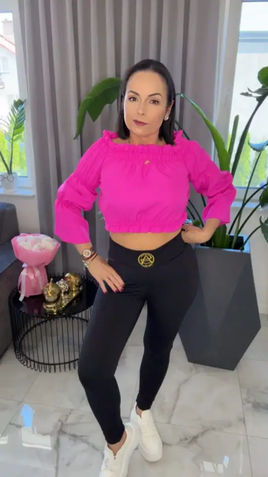 Bluzka hiszpanka Pink Mania Lola Bianka różowa, zdjęcie 2 z 2 – odzież damska Victoria Fashion
