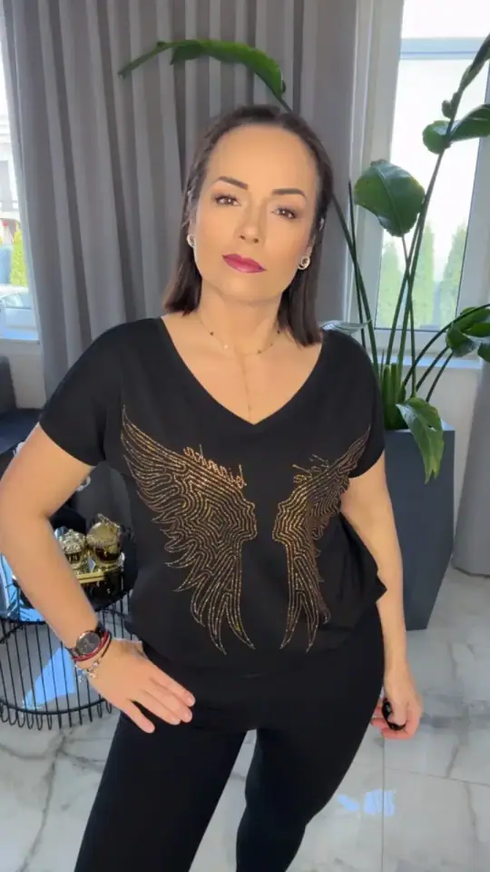 Bluzka Lola Bianka shirt czarny, zdjęcie 2 z 2 – odzież damska Victoria Fashion
