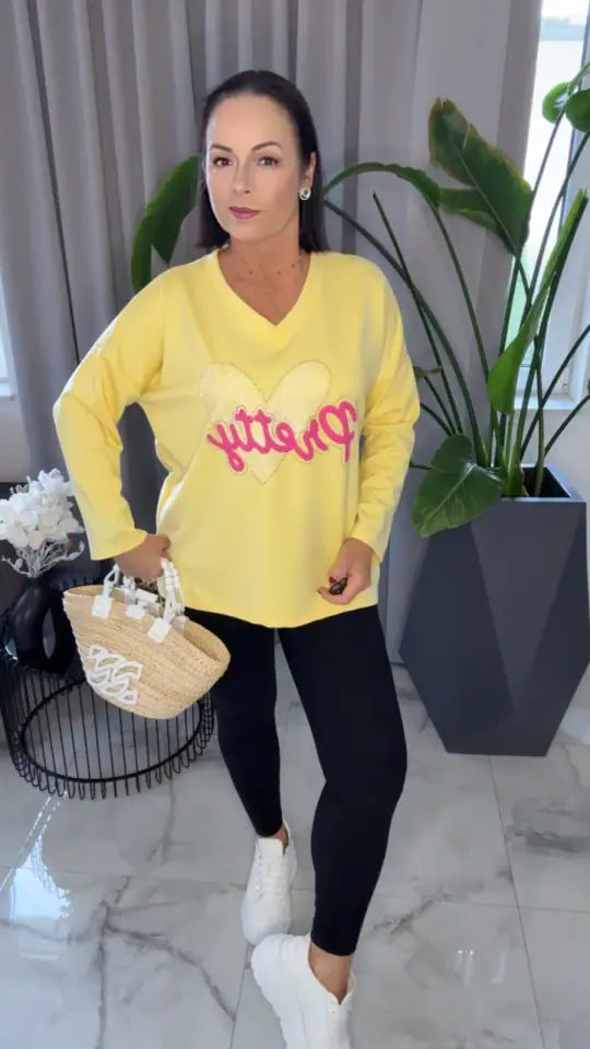Bluza żółta wygodna tunika, zdjęcie 1 z 2 – odzież damska Victoria Fashion