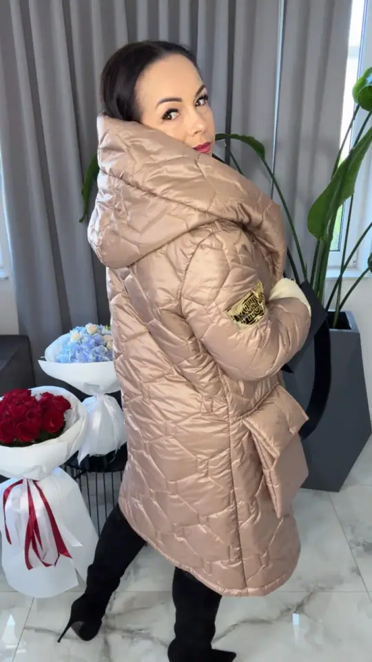 Kurtka Lola Bianka beżowa ciepła, zdjęcie 2 z 2 – odzież damska Victoria Fashion