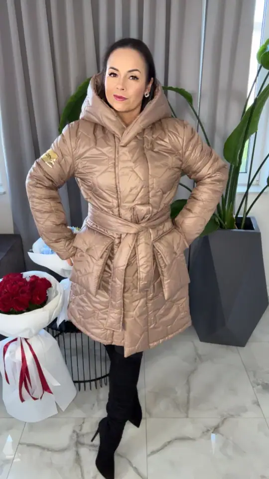 Kurtka Lola Bianka beżowa ciepła, zdjęcie 1 z 2 – odzież damska Victoria Fashion
