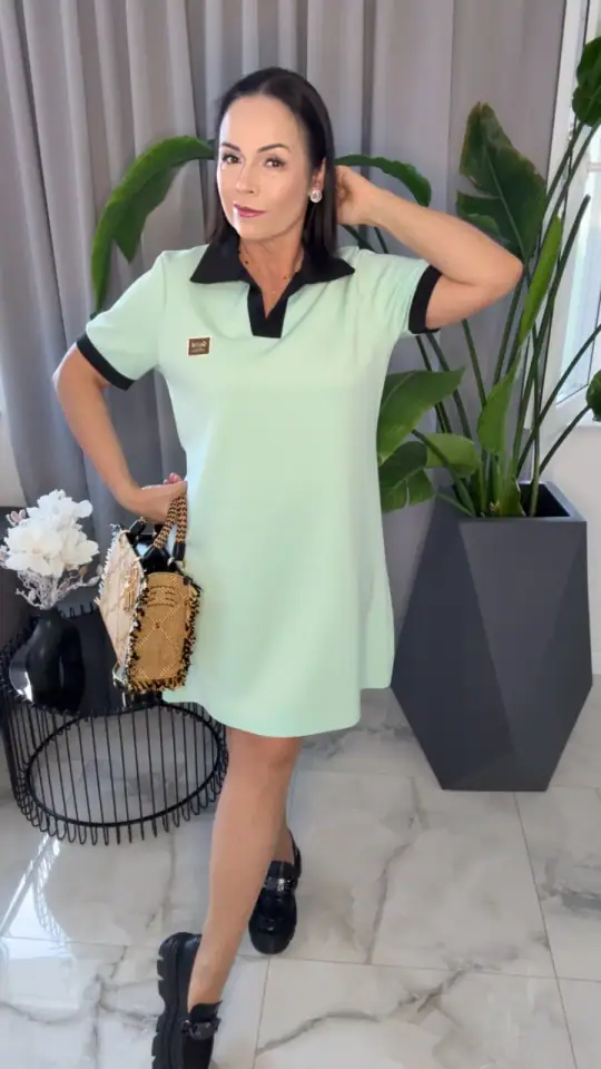 Sukienka dresowa miętowa tunika piękna, zdjęcie 1 z 2 – odzież damska Victoria Fashion