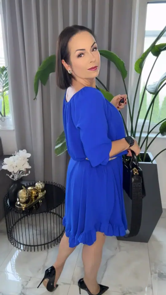 Sukienka chabrowa hiszpanka piękna, zdjęcie 1 z 2 – odzież damska Victoria Fashion