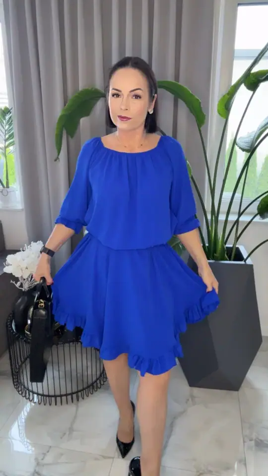Sukienka chabrowa hiszpanka piękna, zdjęcie 2 z 2 – odzież damska Victoria Fashion