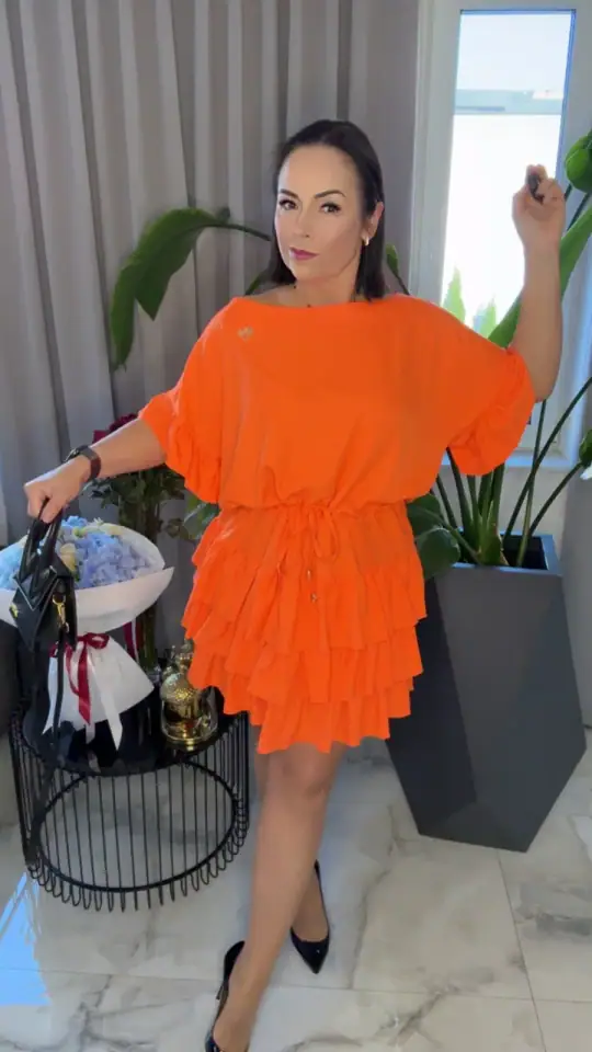 Sukienka pomarańczowa Lola Bianka hiszpanka, zdjęcie 1 z 2 – odzież damska Victoria Fashion