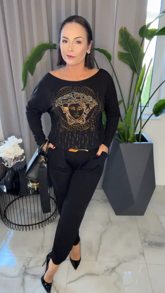 Kombinezon Lola Bianka czarny elegancki, zdjęcie 1 z 2 – odzież damska Victoria Fashion