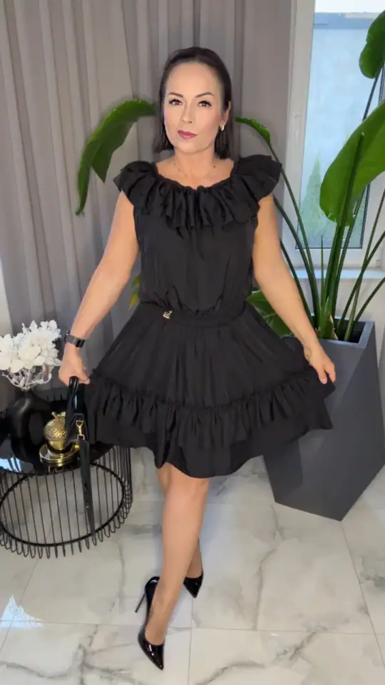 Sukienka czarna Lola Bianka hiszpanka, zdjęcie 1 z 2 – odzież damska Victoria Fashion