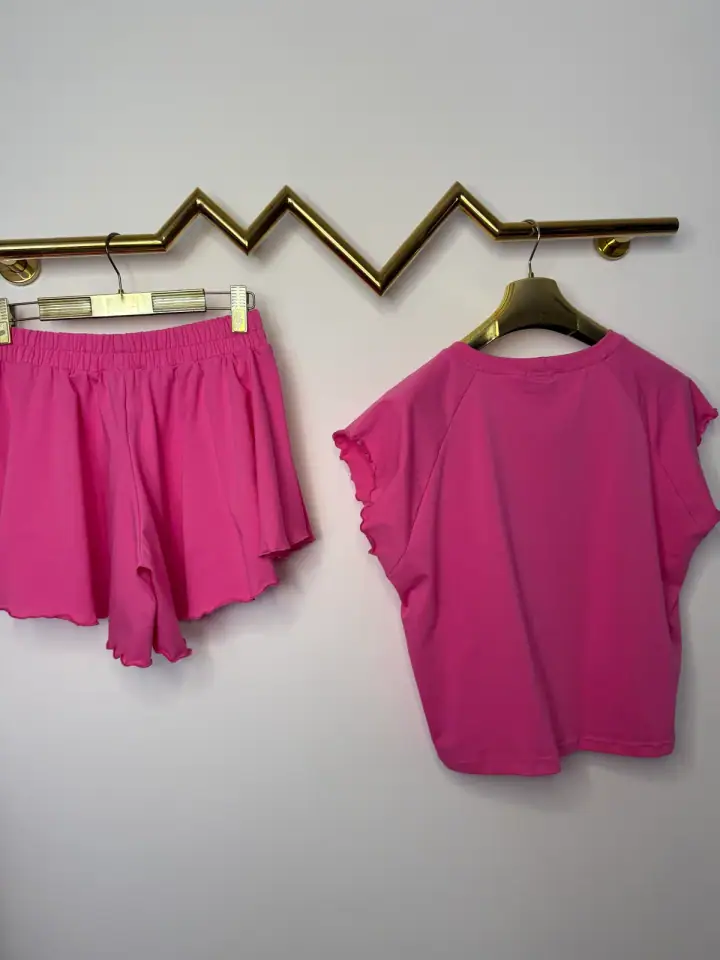 Komplet letni różowy Pink Mania, lola bianka, zdjęcie 2 z 2 – odzież damska Victoria Fashion