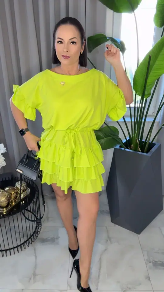 Sukienka Lola Bianka hiszpanka limonka, zdjęcie 2 z 2 – odzież damska Victoria Fashion