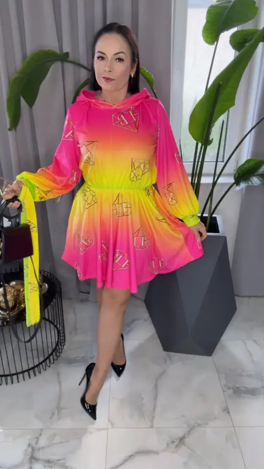 Sukienka welurowa Lola Bianka ombre piękna, zdjęcie 2 z 2 – odzież damska Victoria Fashion