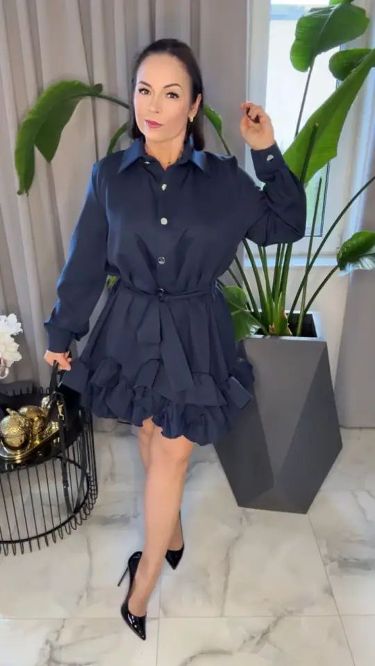 Sukienka Lola Bianka granatowa elegancka, zdjęcie 2 z 2 – odzież damska Victoria Fashion